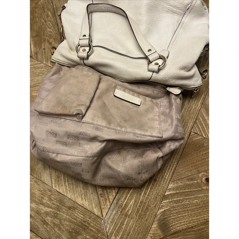 Michael Kors Leather Pebbled White Shoulder Bag Purse - STUNNER! - Picture 13 of 16
